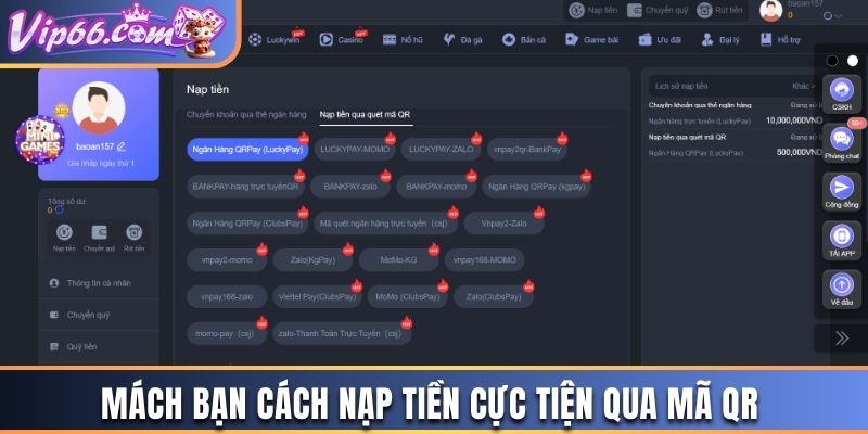 Mách bạn cách nạp tiền cực tiện qua mã QR